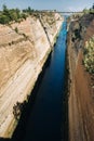 Shipping Freight through the Corinth Canal, Greece Royalty Free Stock Photo