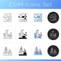 Shipping industry icons set