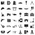 Shipping land icons set, simple style