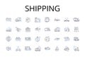 Shipping line icons collection. Delivery, Freight, Transporting, Dispatching, Carrying, Shipment, Transfer vector and