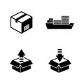 Shipping and logistics. Simple Related Vector Icons Royalty Free Stock Photo