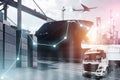Shipping and logistics transportation industry. Royalty Free Stock Photo
