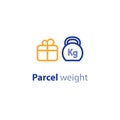 Shipping options, shipment services, parcel parameters, box size and weight