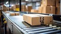 shipping package on conveyor Royalty Free Stock Photo