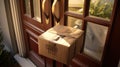 shipping package on door