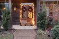 Shipping packages on porch during holiday season Royalty Free Stock Photo