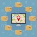 Shipping parcel tracking order design Royalty Free Stock Photo