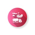 Shipping pink flat design long shadow glyph icon Royalty Free Stock Photo