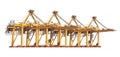 Shipping port crane isolated