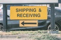 Shipping and Receiving sign at entrance to manufacturing factory Royalty Free Stock Photo