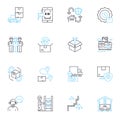 Shipping service linear icons set. Delivery, Logistics, Transport, Freight, Export, Import, Carrier line vector and Royalty Free Stock Photo