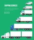 Shipping services poster with commercial transport Royalty Free Stock Photo