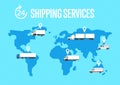 Shipping services poster with global map Royalty Free Stock Photo