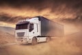 Shipping Truck on the highway- Trucking, Freight Transport Royalty Free Stock Photo