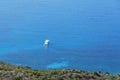 Ships anchored off the coast on the blue calm sea Royalty Free Stock Photo