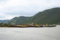 Ships and Barges at Danube River Port in Smederevo Serbia Royalty Free Stock Photo