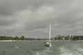 Ships in Benodet harbor in Brittany France