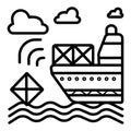 Ships, boats, cargo, logistics, transportation and shipping icon Royalty Free Stock Photo