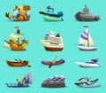 Ships And Boats Icons Set