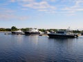 Ships and boats of Lake Ladoga. Lake Ladoga in the north of Russia. Royalty Free Stock Photo