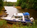 Ships and boats of Lake Ladoga. Lake Ladoga in the north of Russia. Royalty Free Stock Photo
