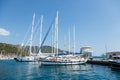Ships and boats in Netsel marina in Marmaris harbor, Turkey Royalty Free Stock Photo