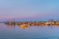 Ships and boats in the Provincetown Marina during sunset Provincetown, MA Royalty Free Stock Photo