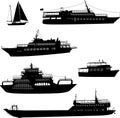 Ships and boats silhouettes
