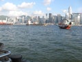 Ships in the busy Hong Kong harbour, Hong Kong