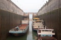 Ships in canal lock Royalty Free Stock Photo
