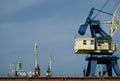 Ships and cranes in the harbour of Klaipeda