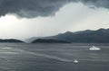 Thunder storm in the sea