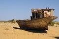 The ships in desert, Aral Sea disaster, Muynak, Uzbekistan Royalty Free Stock Photo