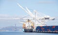 Ships docked at the Port of Oakland Royalty Free Stock Photo