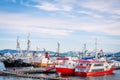 Ships at the docks in the harbor of Reykjavik