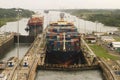 Ships Entering Panama Canal Royalty Free Stock Photo