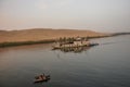 Ships and fishermen on the Nile Royalty Free Stock Photo