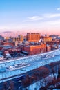 Ships of the Flotilla Radisson. Sunset in Moscow from the observation deck of the Cathedral of Christ the Savior.