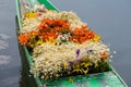 Ships and flowers on Dal Lake in Srinagar. India Royalty Free Stock Photo