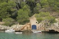 Ships in the harbor of Cala Figuera Royalty Free Stock Photo