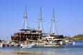 Ships in the harbor of Ormos Panagias