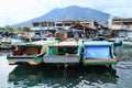 Boats anchored in harbor in Bitung