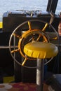 Ships helm of the ship in the captain's cabin, a tourist ship in Hurghada, Egypt