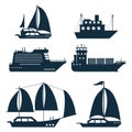 Ships icons set Royalty Free Stock Photo