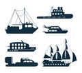 Ships icons set Royalty Free Stock Photo