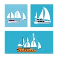 Ships icons set Royalty Free Stock Photo