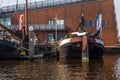 Ships moored in the center of Amsterdam, Netherlands