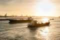 Ships in Nieuwe Waterweg canal Royalty Free Stock Photo