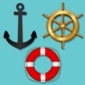 ships objects. Isolated. Vector Royalty Free Stock Photo