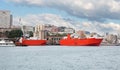 Ships in the port of Vladivostok Royalty Free Stock Photo